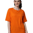 Orange Casual Oversized Round Neck Tshirt