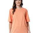 Peach Casual Oversized Round Neck Tshirt