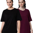 Multi Women Cotton Half Sleeve Oversized T-Shirts Set 2