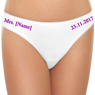 Mrs. New Name Hot Purple Print Cotton Bikini Panty