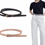 Classic Women Leather Skinny Belt