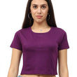 Women Plain Purple Crop Top