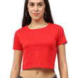 Women Plain Red Crop Top