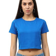 Women Plain Royal Blue Crop Top