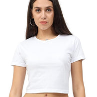 Women Plain White Crop Top