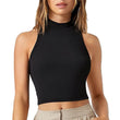 Women Black Slim Fit Crop Tank Top