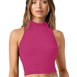 Women Pink Slim Fit Crop Tank Top