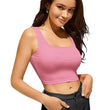 Women & Girls Ribbed Pink Crop Tank Top