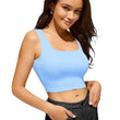 Women & Girls Ribbed Blue Crop Tank Top