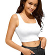 Women & Girls Ribbed White Crop Tank Top