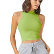 Women & Girls Ribbed Green Crop Tank Top