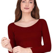 Women Solid Slim Fit Red Crop Top