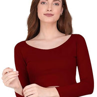 Women Solid Slim Fit Red Crop Top