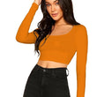 Women Solid Slim Fit Mustard Yellow Crop Top