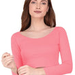 Women Solid Slim Fit Baby Pink Crop Top