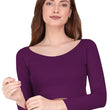 Women Solid Slim Fit Purple Crop Top