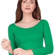 Women Solid Slim Fit Light Green Crop Top