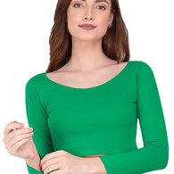 Women Solid Slim Fit Light Green Crop Top