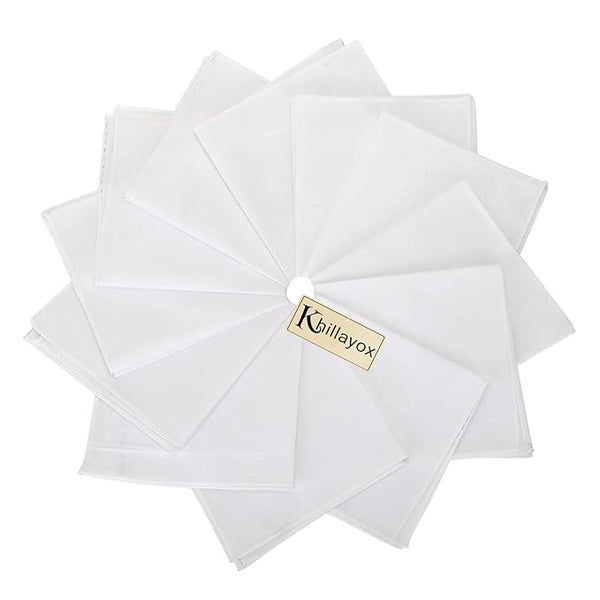 Classy White Cotton Women Handkerchief