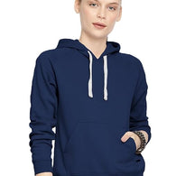 Women Winter Neck Navy Blue Hooded