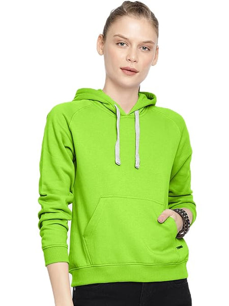 Women Winter Neck Neon Hooded