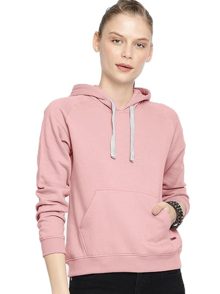 Women Winter Neck Pink Hooded