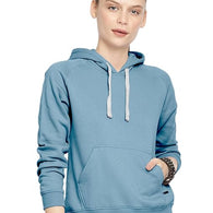 Women Winter Neck Sky Blue Hooded