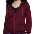 Wome Plain Zipper Maroon Jacket