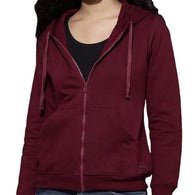 Wome Plain Zipper Maroon Jacket