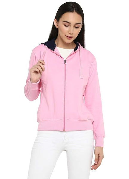 Women Cotton Pink Hooded