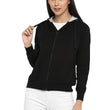 Women Cotton Black Hooded