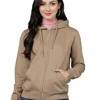 Women Cotton Dark Tan Hooded