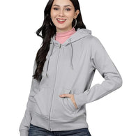 Women Cotton Grey Hooded