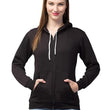 Women Pain Hooded Black Jacket