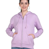 Women Cotton Lavender Hooded