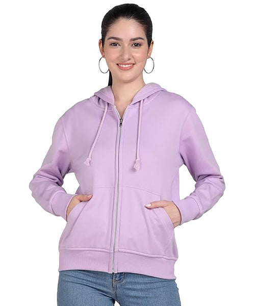 Women Cotton Lavender Hooded