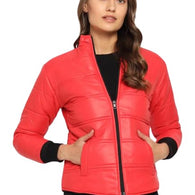 Women Regular Fit Red Jacket