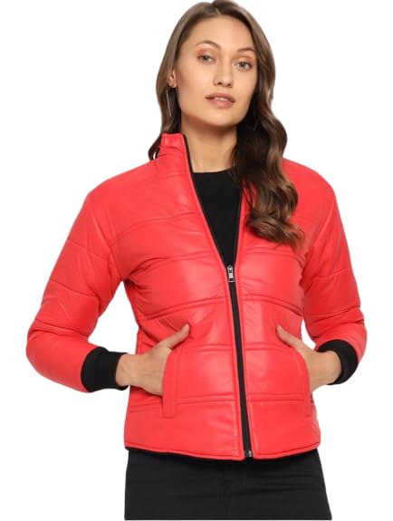 Women Regular Fit Red Jacket