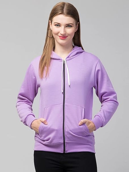 Women Pain Hooded Lavender Jacket