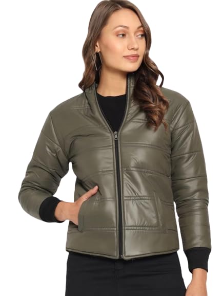 Women Regular Fit Green Jacket