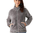 Women Full Sleeve Fur Grey Jacket