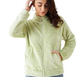 Women Full Sleeve Fur Lime Jacket