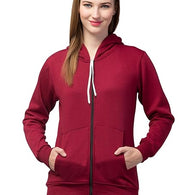 Women Pain Hooded Maroon Jacket