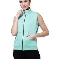 Women Half Sleeves Aqua Jacket