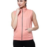 Women Half Sleeves Peach Jacket