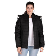 Women Winter Puffer Black Jacket