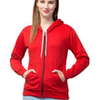 Women Pain Hooded Red Jacket