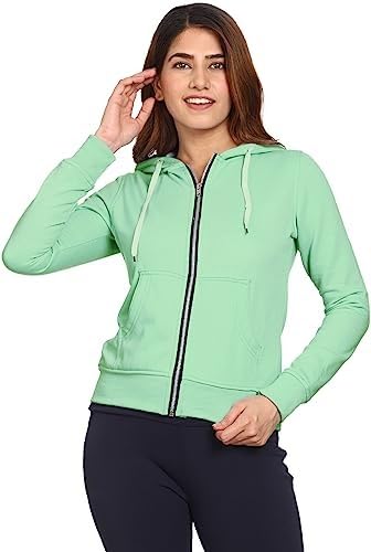 Women Winter Plain Pista Green Jacket