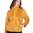 Women Polyester Fluffy Yellow Jacket