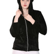 Women Full Sleeve Fur Black Jacket